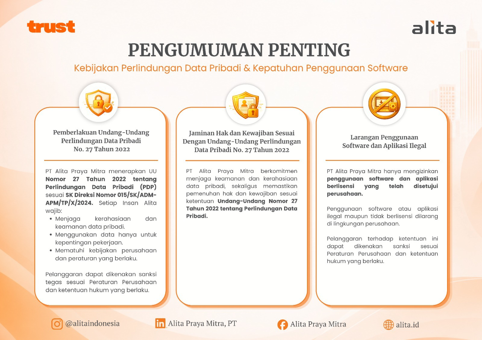 Kebijakan Perlindungan Data Pribadi - PT Alita Praya Mitra